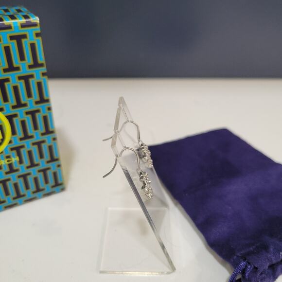 Tory Burch Heart Locket Earrings In Antique Pewter - Picture 12 of 15